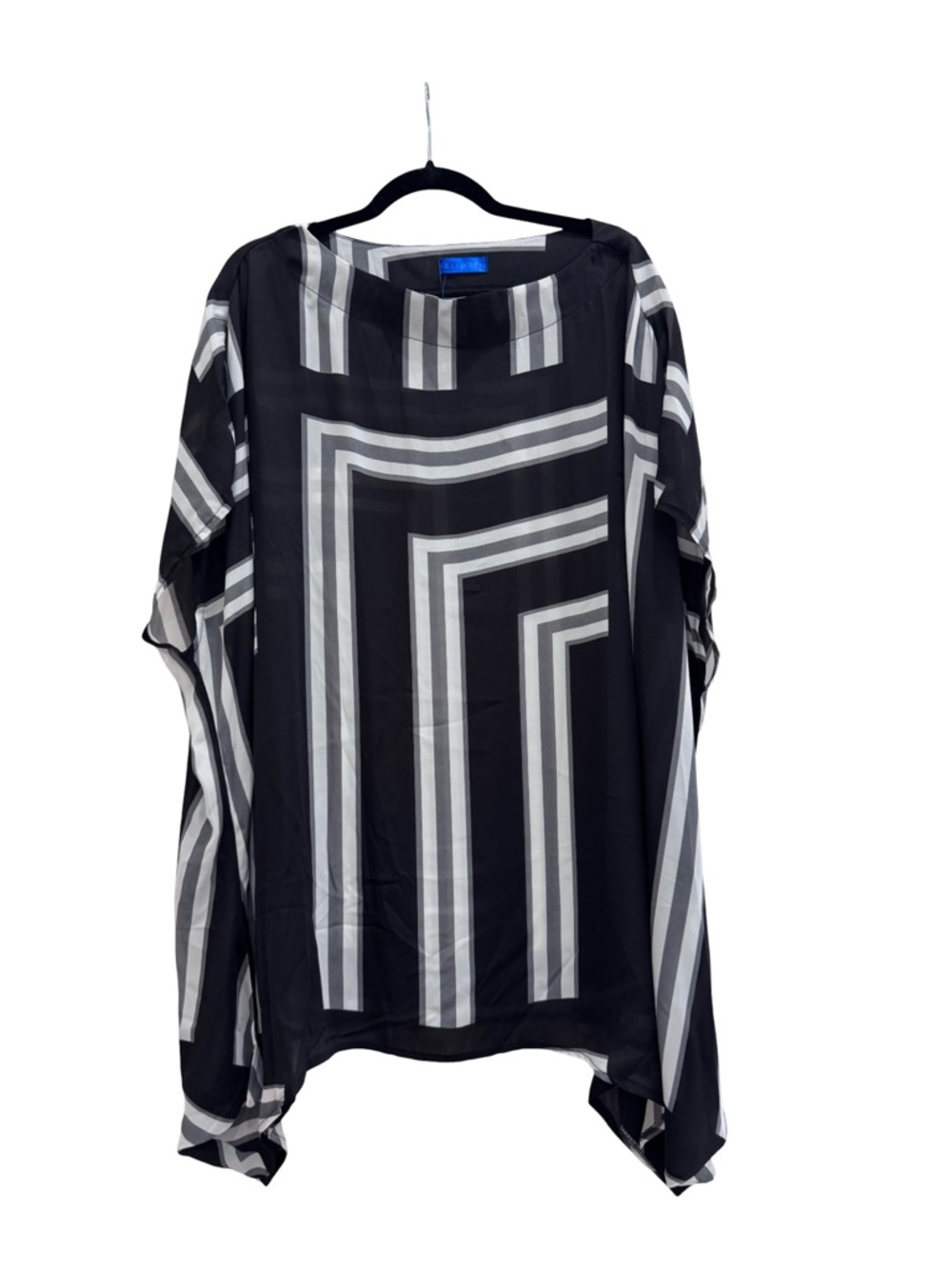 EllaZhu Black and White Striped Blouse